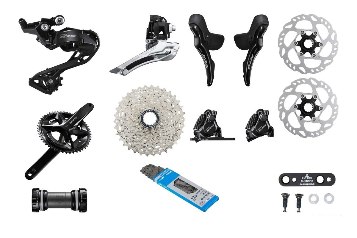 Grupo Shimano 105 R7120 Disco 12 Vel Biplato Mecánic
